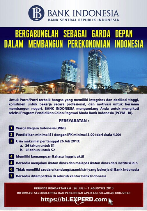 Lowongan Kerja – Bank Indonesia - Fakultas Psikologi