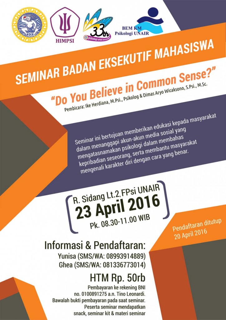 Seminar BEM Fakultas Psikologi UNAIR – Fakultas Psikologi Universitas ...