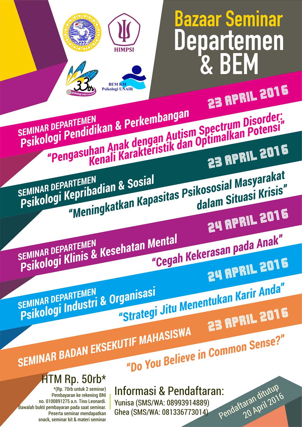bazaar seminar departemen & bem fpsi unair