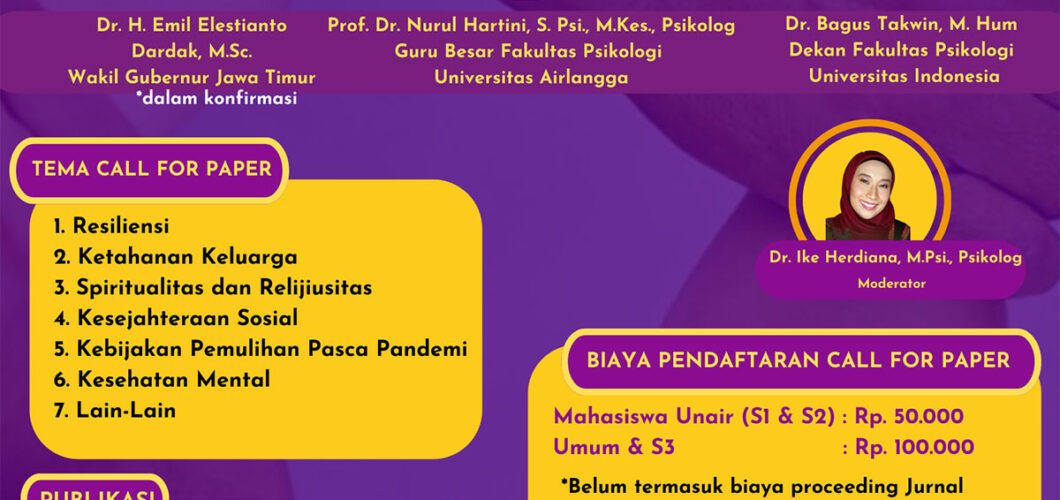 Seminar Nasional & Call for Paper "Pemulihan Psikososial dan Kesehatan Mental Pasca Pandemi"